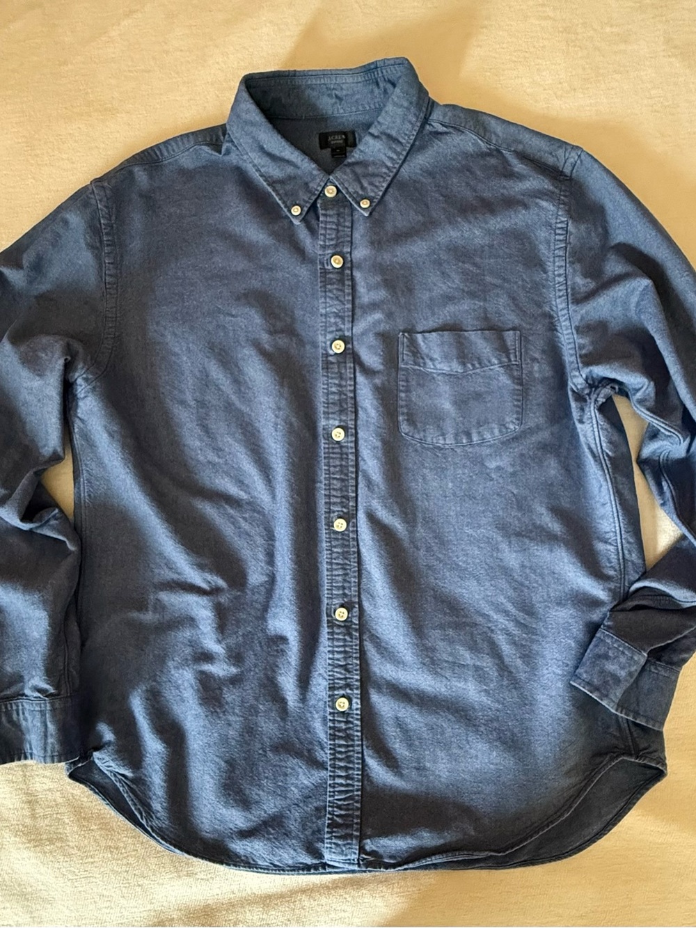 J. Crew Men's Button-Down Oxford Shirt in Denim Blue
